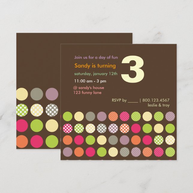 PixDezines Retro prickmönster/Bakgrund för gör-det Inbjudningar (Fram/baksida)