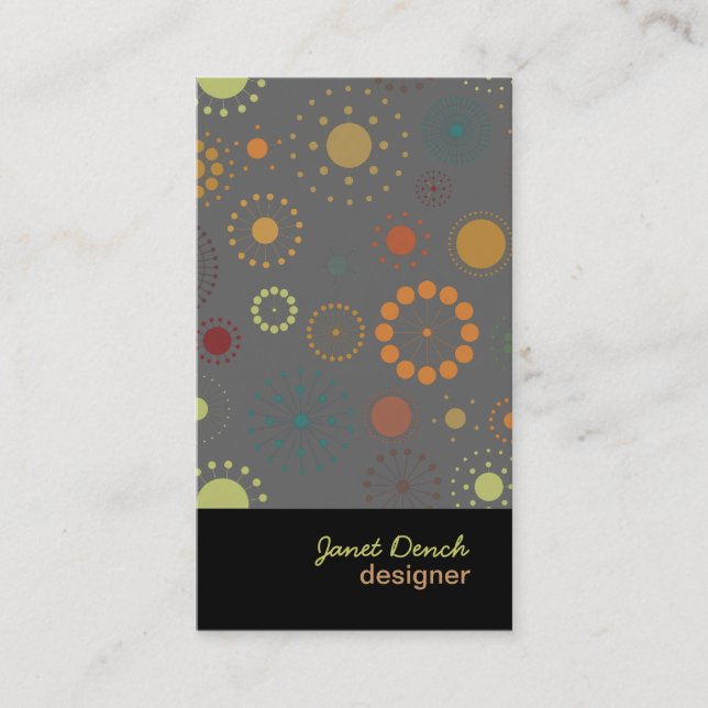 PixDezines Retro Stars Visitkort (Framsida)