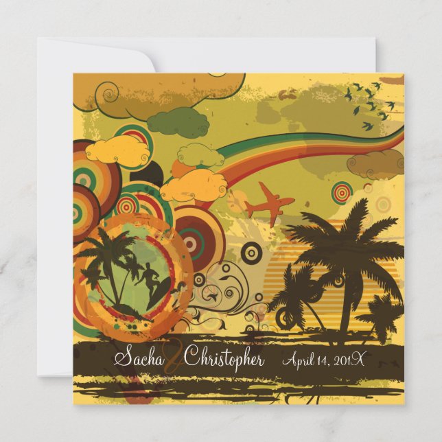 PixDezines Retro Surfers, destinationsevenemang Inbjudningar (Framsida)