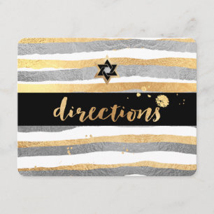 PixDezines riktningar/silver/guld/ränder/mitzvah Tilläggskort