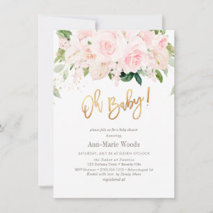 PixDezines Ro Anthuriums Baby Shower Inbjudningar