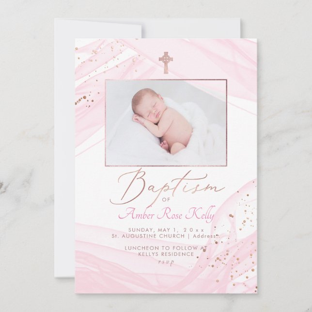 PixDezines Ro Guld Celtic Kor Baptism Inbjudningar (Framsida)
