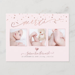 PixDezines Ro Guld les Étoales Remerciements Vykort