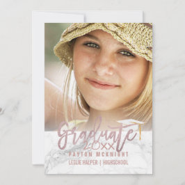 PixDezines Ro Guld/Marble Studenten Inbjudningar