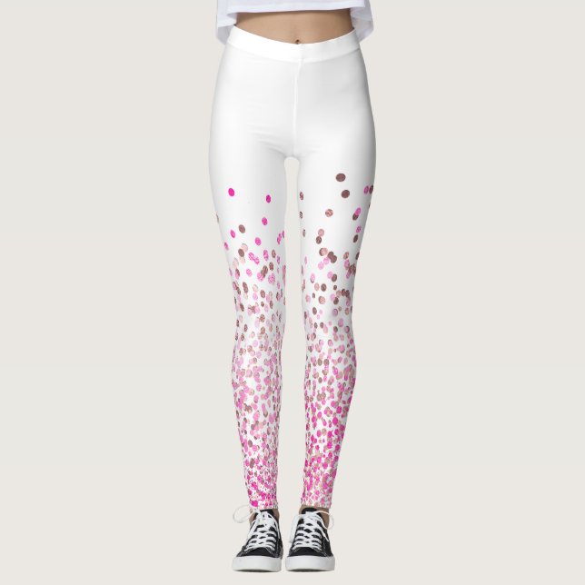 PixDezines Ro Guld/Rosa/Konfetti Leggings (Framsida)