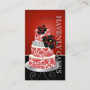 PixDezines röd sammetkaka/pâtisserie Visitkort