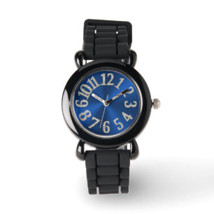 PixDezines rolig och funky blå radial/blings, blin Armbandsur