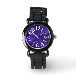 PixDezines roligt+funky violett radial/faux-stål Armbandsur