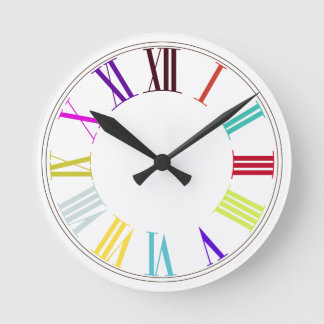 PixDezines Roman Numeros/DIY-bakgrund färg Rund Klocka