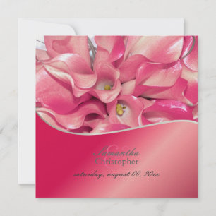 PixDezines Rosa Calla lily/bröllopsinbjudningar Inbjudningar
