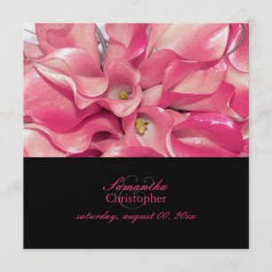 PixDezines Rosa Calla lily/bröllopsinbjudningar Inbjudningar
