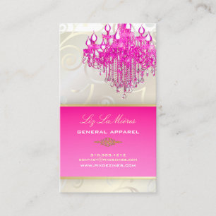 PixDezines ROSA CRYSTAL CHANDELIER+CUPCAKE-SWIRL Visitkort