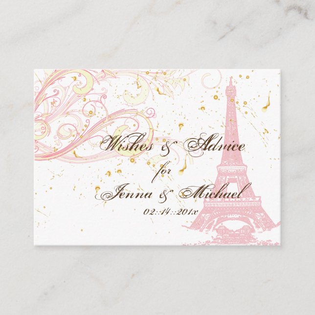 PixDezines ROSA EIFFEL TORN+ÖNSKEMÅL+RÅD Rådkort (Framsida)