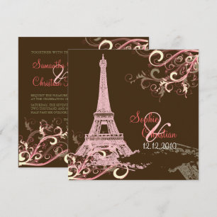 PixDezines ROSA EIFFEL TORN+SWIRLS Inbjudningar
