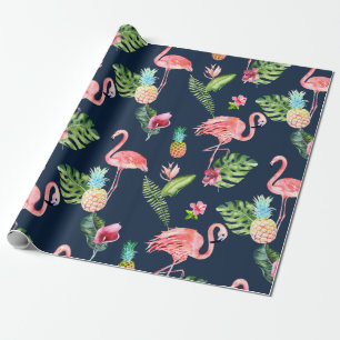PixDezines ROSA FLAMINGOS DIY BAKGRUND Presentpapper