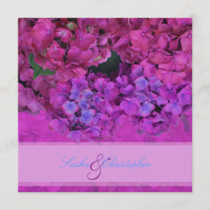 PixDezines Rosa/Fuschia Hydrangea Inbjudningar