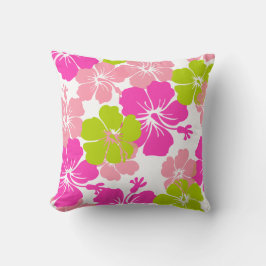 PixDezines rosa hibiscus leis/dyy bakgrund Kudde