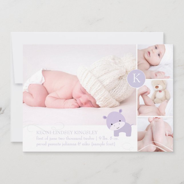 PixDezines rosa hippo/diy accent färg Meddelande (Framsida)