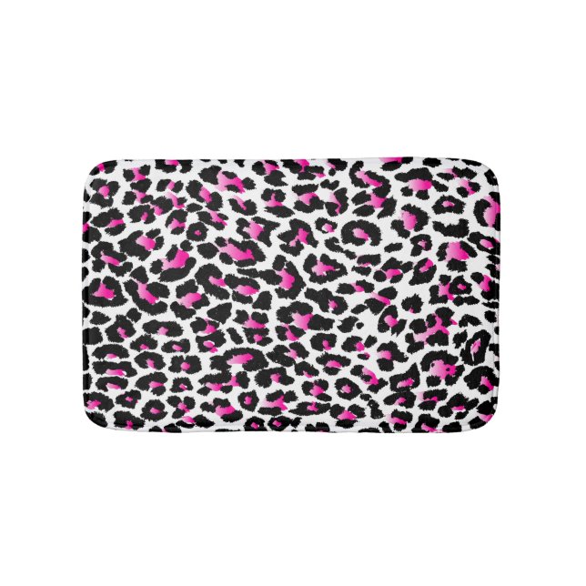 PixDezines rosa leopard/DIY bakgrund färg Badrumsmatta (Framsidan)