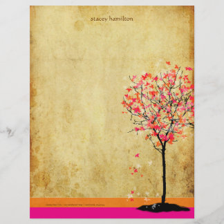 PixDezines Rosa Maple Träd Brevhuvud