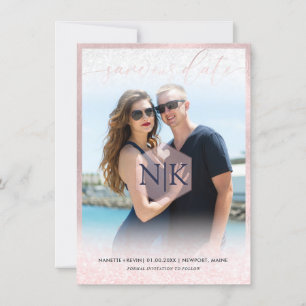PixDezines  Rosa Modern Script DIY-bakgrund Spara Datumet