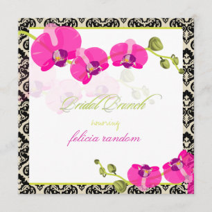 PixDezines rosa orchid+olivia damm/möhippa brunch Inbjudningar