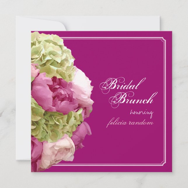 PixDezines rosa peonies/hydrangeas/diy event Inbjudningar (Framsida)