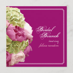 PixDezines rosa peonies/hydrangeas/diy event Inbjudningar