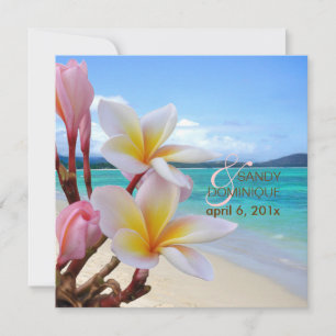 PixDezines Rosa Plumeria + Beach Inbjudningar