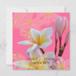 PixDezines Rosa Plumeria-bröllopsinbjudningar Inbjudningar