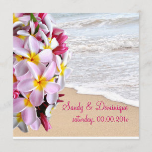 PixDezines rosa plumeria Lei / strand Inbjudningar