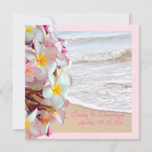 PixDezines rosa plumeria/strand/gör-det-själv-bakg Inbjudningar