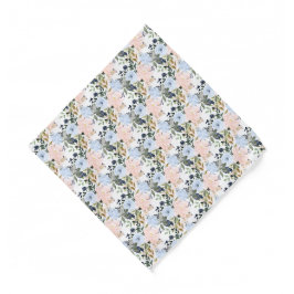 PixDezines Rosa Rosa Blå Vattenfärg Blommor Bandana
