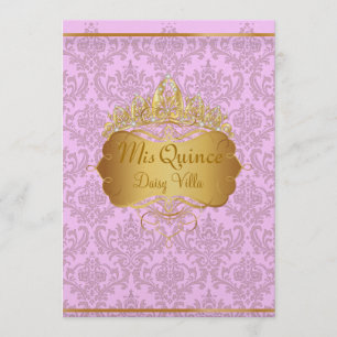 PixDezines rosa rossi damask/diy bakgrundsfärg Inbjudningar
