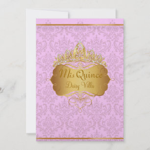 PixDezines rosa rossi damask/dyy bakgrund färg Inbjudningar