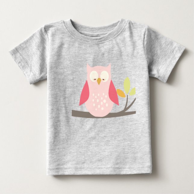 PixDezines rosa-skåp uggla T Shirt (Framsida)