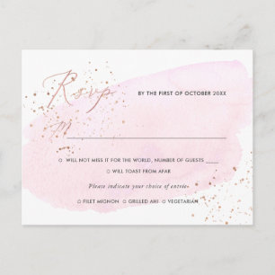 PixDezines Rosa Vattenfärg Kalligrafi RSVP med mål Inbjudan Vykort
