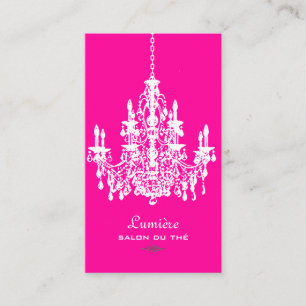 PixDezines Rosa+Vit chandelier/DIY-bakgrund Visitkort