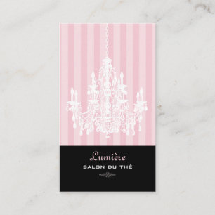PixDezines Rosa+Vit chandelier/DIY-bakgrund Visitkort