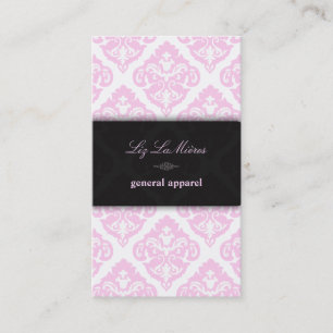 PixDezines Rosa+Vit Olivia Damask/diy bakgrund Visitkort