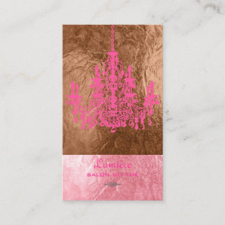 PixDezines Rosa+Vit takkrona/falsk folie Visitkort