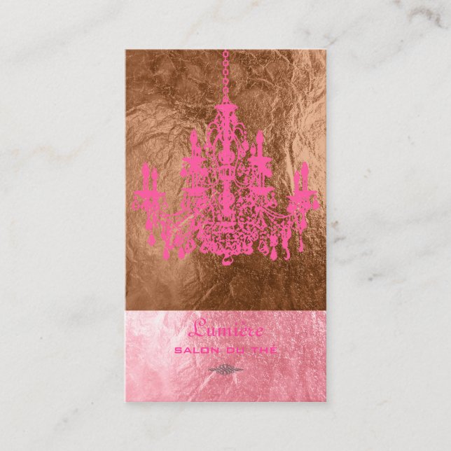 PixDezines Rosa+Vit takkrona/falsk folie Visitkort (Framsida)