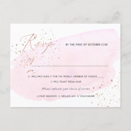 PixDezines Rosa Watercolor Calligraphy OSA w mat Inbjudan Vykort