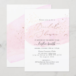 PixDezines Rosa Watercolor Champagne Möhippa Inbjudningar