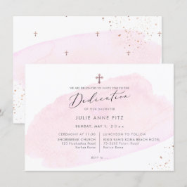 PixDezines Rosa Watercolor Dedikation Inbjudningar