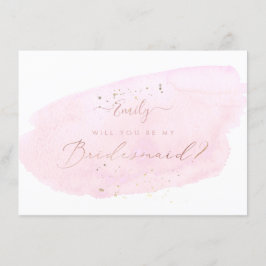 PixDezines Rosa Watercolor ger dig... Bridesmou Inbjudningar
