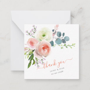 PixDezines  Rosa Watercolor Peonies Note Card Anteckningskort