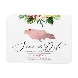 PixDezines Rose Gold Jamaica Kartmagnet Magnet