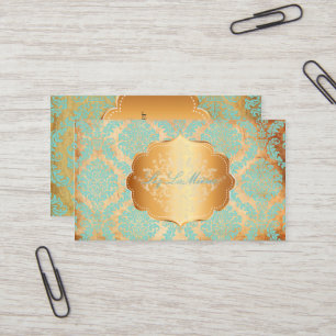 PixDezines Rosette Damask/faux parchment Visitkort
