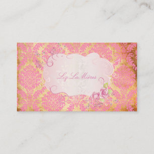 PixDezines Rosette Damask/faux parchment Visitkort